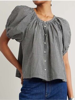New Industry 100% Cotton Gingham Top Cottage Style Small